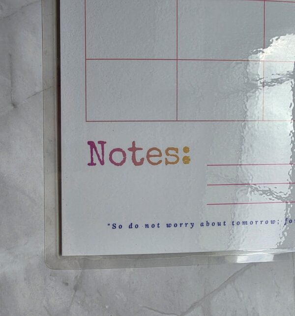 Dry Erase Calendar