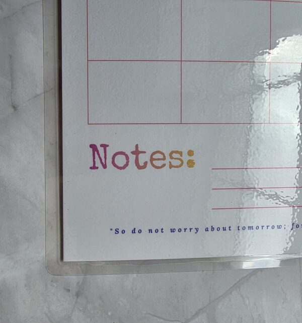 Dry Erase Calendar