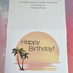 sunrise birthday front and back of card