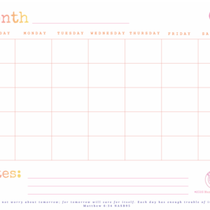 Dry Erase Calendar