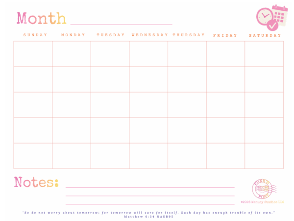 Dry Erase Calendar