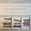 bookmark with phrase Never Give Up and verse 2 Chronicles chapter 15 verse 7