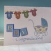 Baby Congratulations Stroller Banner Blocks card