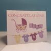 Baby Congratulations Stroller Banner Blocks card