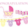 Baby Congratulations Stroller Banner Blocks card