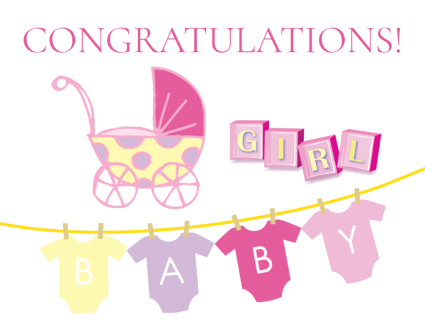 Baby Congratulations Stroller Banner Blocks card