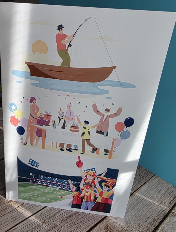front-birthday-card-fish-sport-celebrate Fish-Sports-Party
